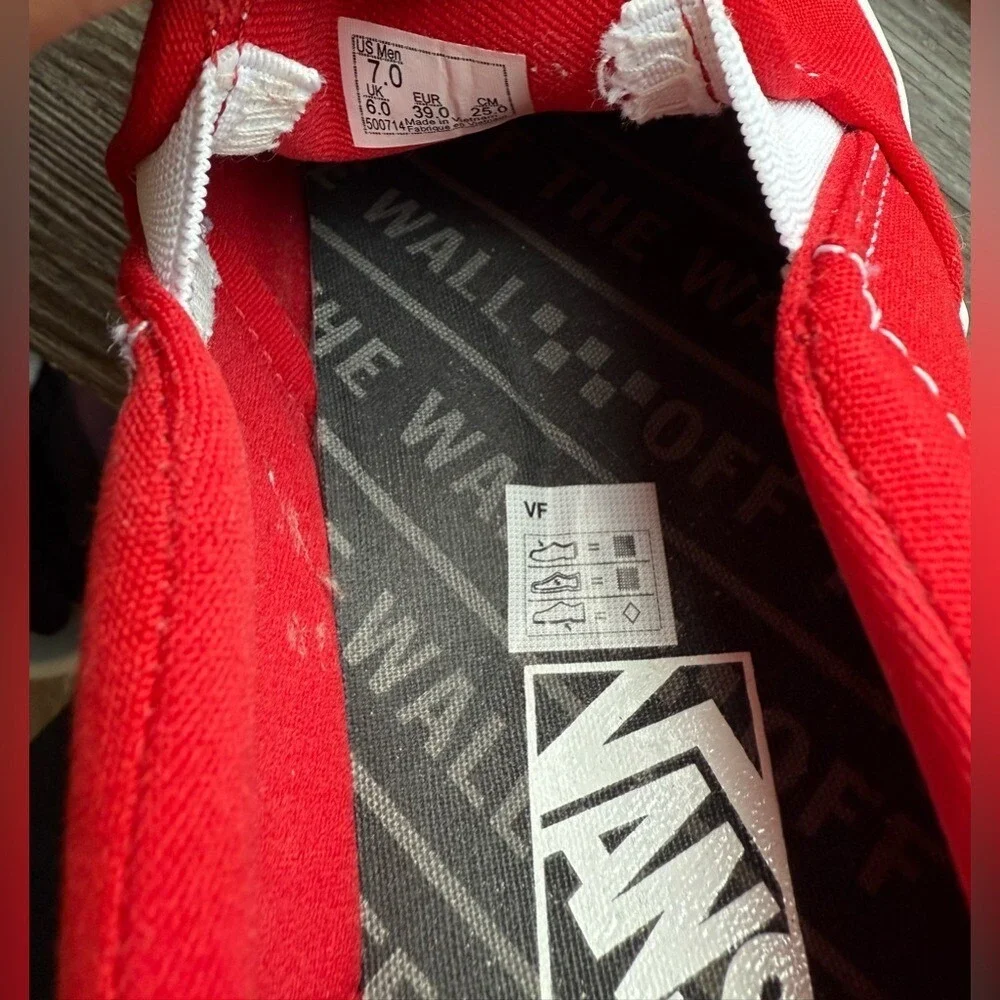 Vans Asher Checker Sidewall Racing‎ Red Men's size 7